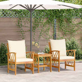 vidaXL 4-Piece Solid Acacia Wood Lounge Set