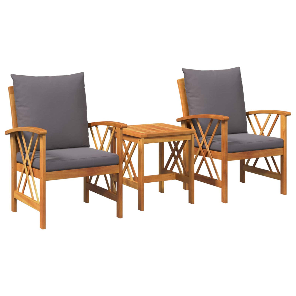 vidaXL 4-Piece Solid Acacia Wood Lounge Set