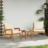 vidaXL Bistroset met kussen 4 pcs Bruin en Crème Massief Acacia Hout