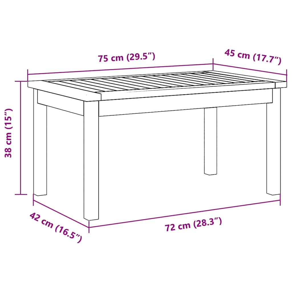 vidaXL Coffee Table Oil Natural Solid Acacia Wood