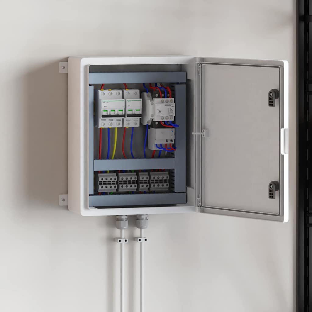 vidaXL Control Cabinet Grey 25 x 13 x 24 cm ABS Plastic