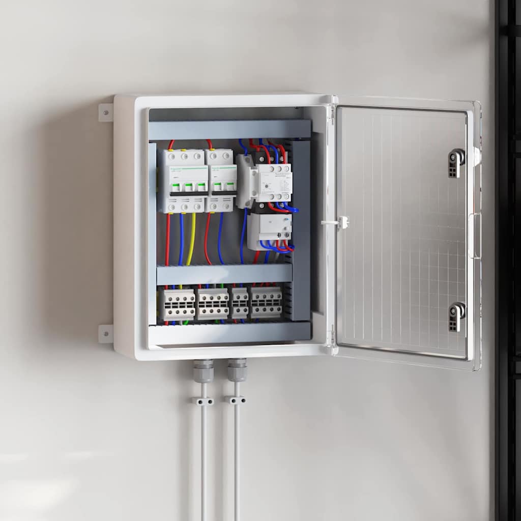 vidaXL Control Cabinet Grey 25 x 13 x 24 cm ABS Plastic