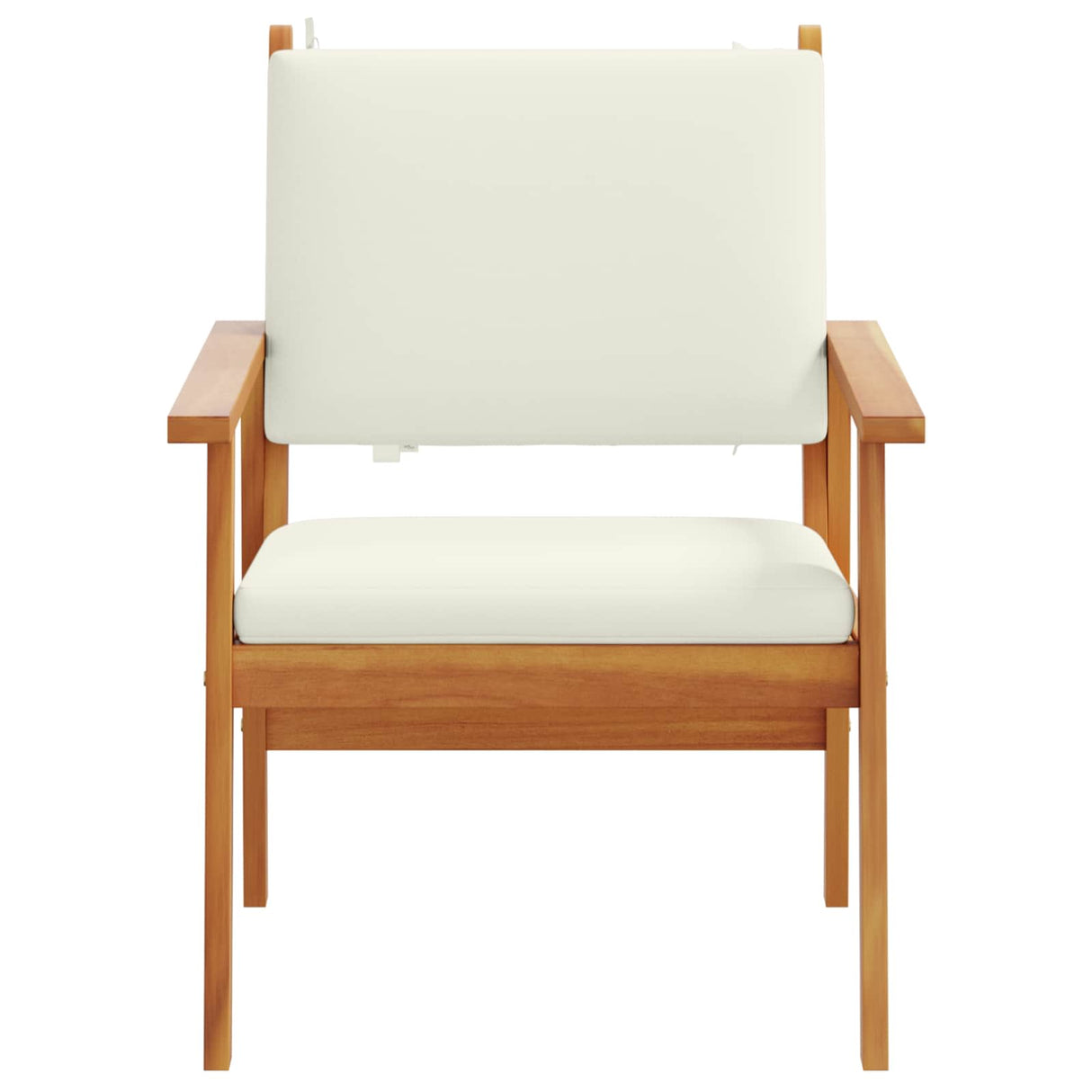 vidaXL Garden Chair with Cushion 2 pcs Cream White Solid Acacia Wood