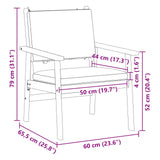 vidaXL Garden Chair with Cushion 2 pcs Cream White Solid Acacia Wood