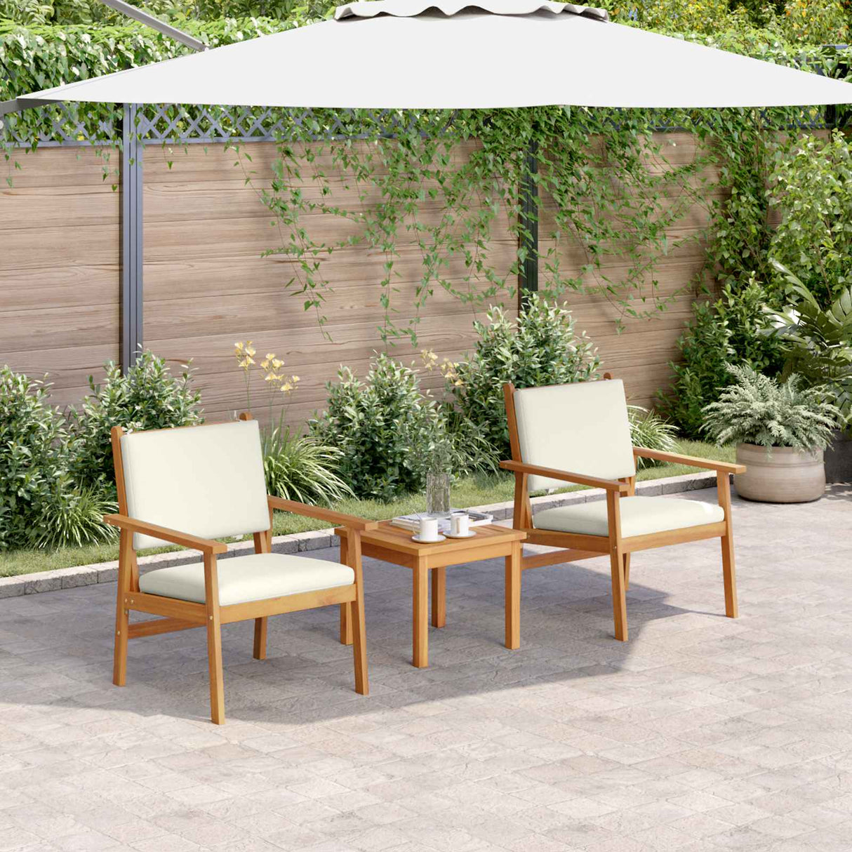vidaXL Tuinbank Set 4 pcs Bruin 120 x 65,5 x 79 cm Massief Acacia Hout