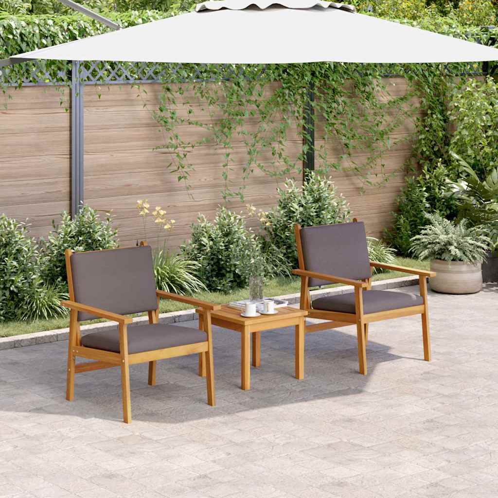 vidaXL Garden Chair with Cushion 2 pcs Cream White Solid Acacia Wood