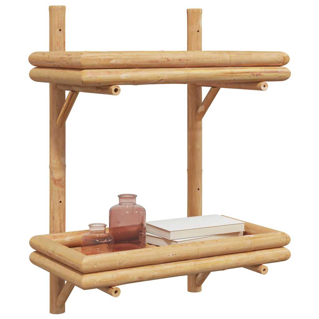 vidaXL Wandplank met plank Wandgemonteerd Bruin 39 x 26 x 60 cm Bamboe