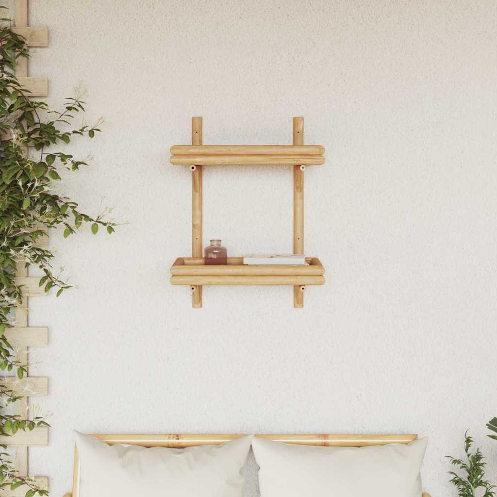 vidaXL Wandplank met plank Wandgemonteerd Bruin 39 x 26 x 60 cm Bamboe