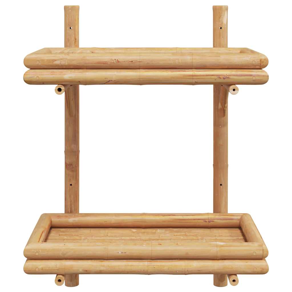 vidaXL Wandplank met plank Wandgemonteerd Bruin 39 x 26 x 60 cm Bamboe