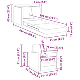 vidaXL Sofa bed floor model 2-in-1 122x204x55 cm velvet light grey