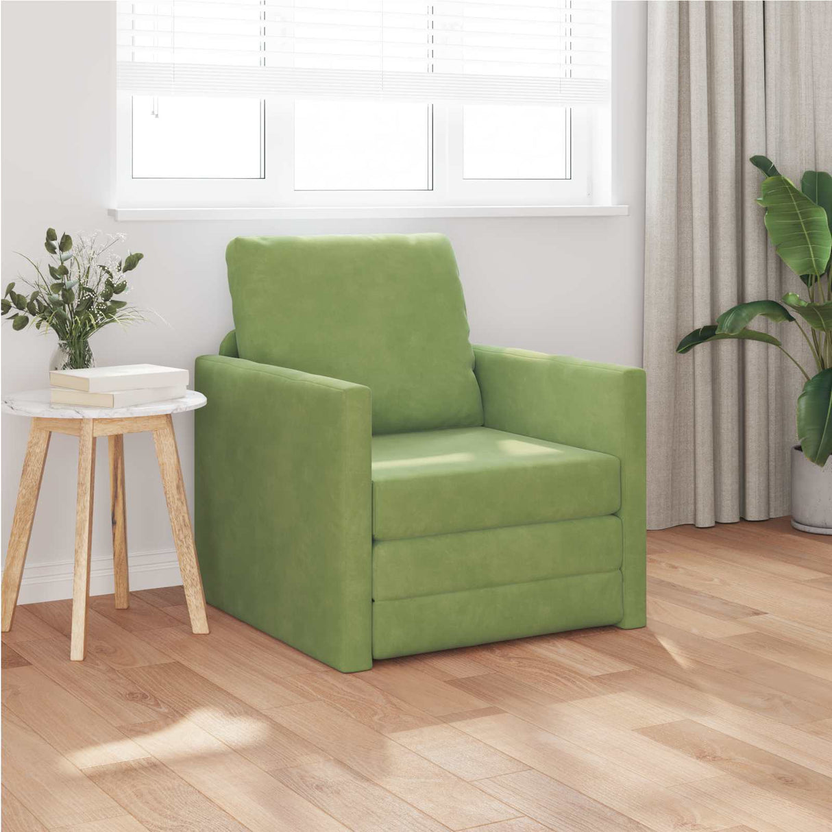 vidaXL Sofa bed floor model 2-in-1 122x204x55 cm velvet light grey