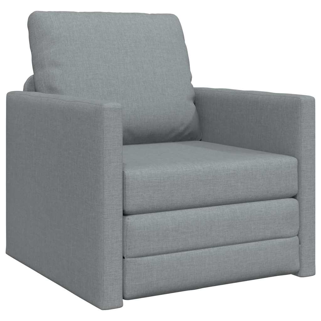 vidaXL Slaapbank vloermodel 2-in-1 112x174x55 cm stof lichtgrijs