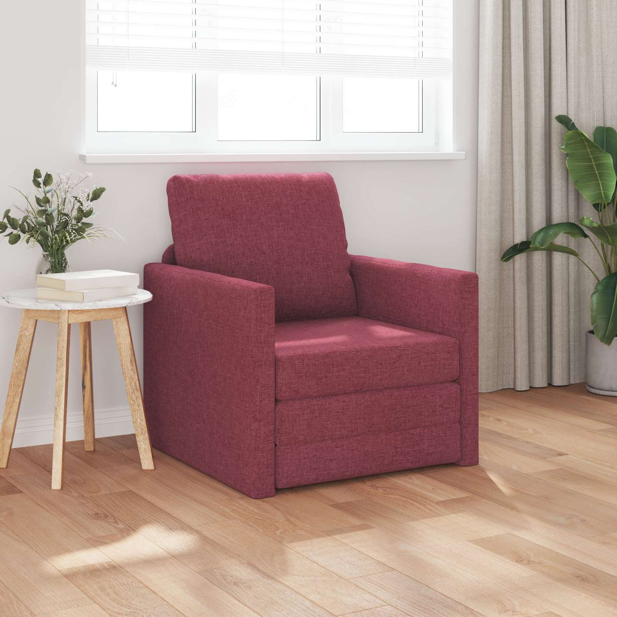 vidaXL Slaapbank vloermodel 2-in-1 112x174x55 cm stof lichtgrijs