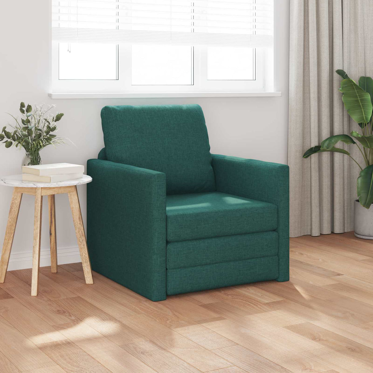 vidaXL Slaapbank vloermodel 2-in-1 112x174x55 cm stof lichtgrijs