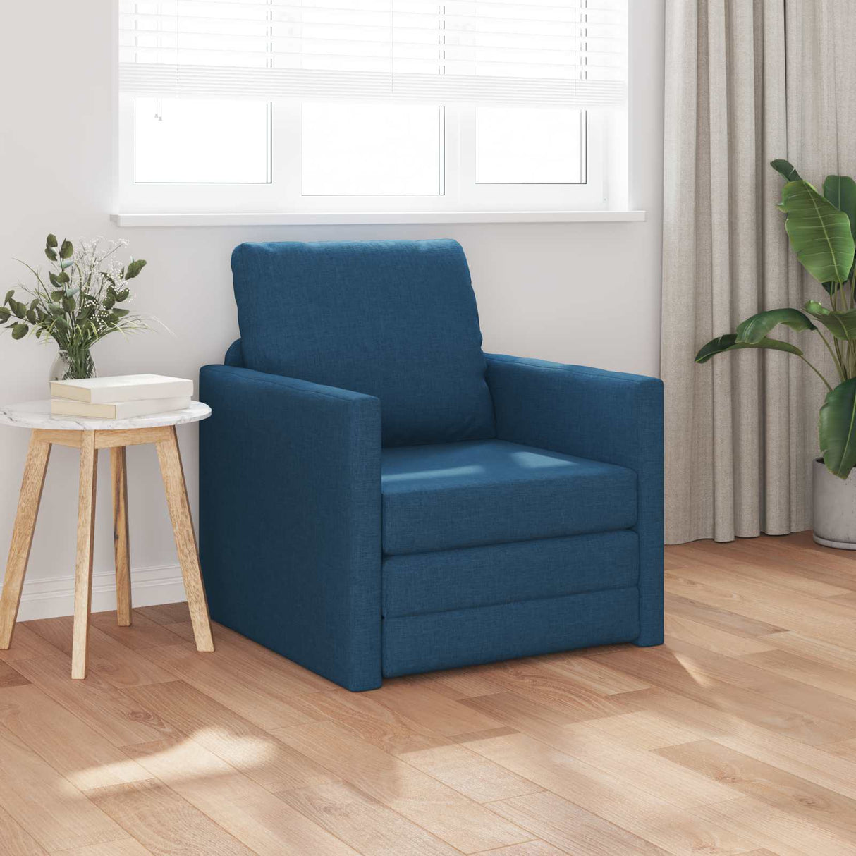 vidaXL Slaapbank vloermodel 2-in-1 112x174x55 cm stof lichtgrijs