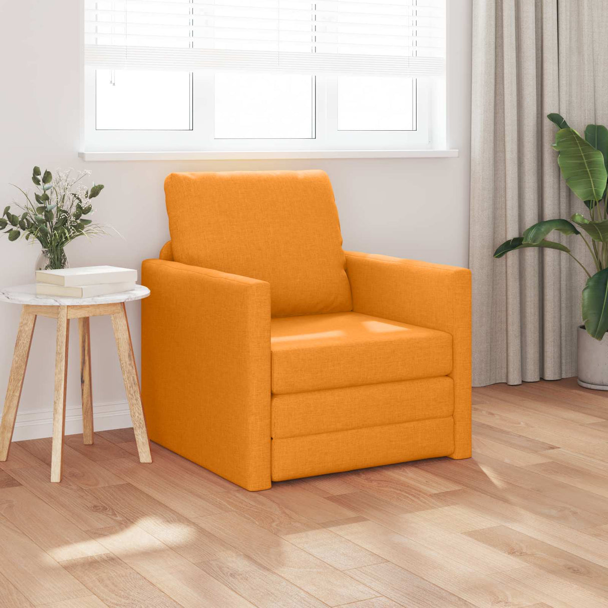 vidaXL Slaapbank vloermodel 2-in-1 112x174x55 cm stof lichtgrijs