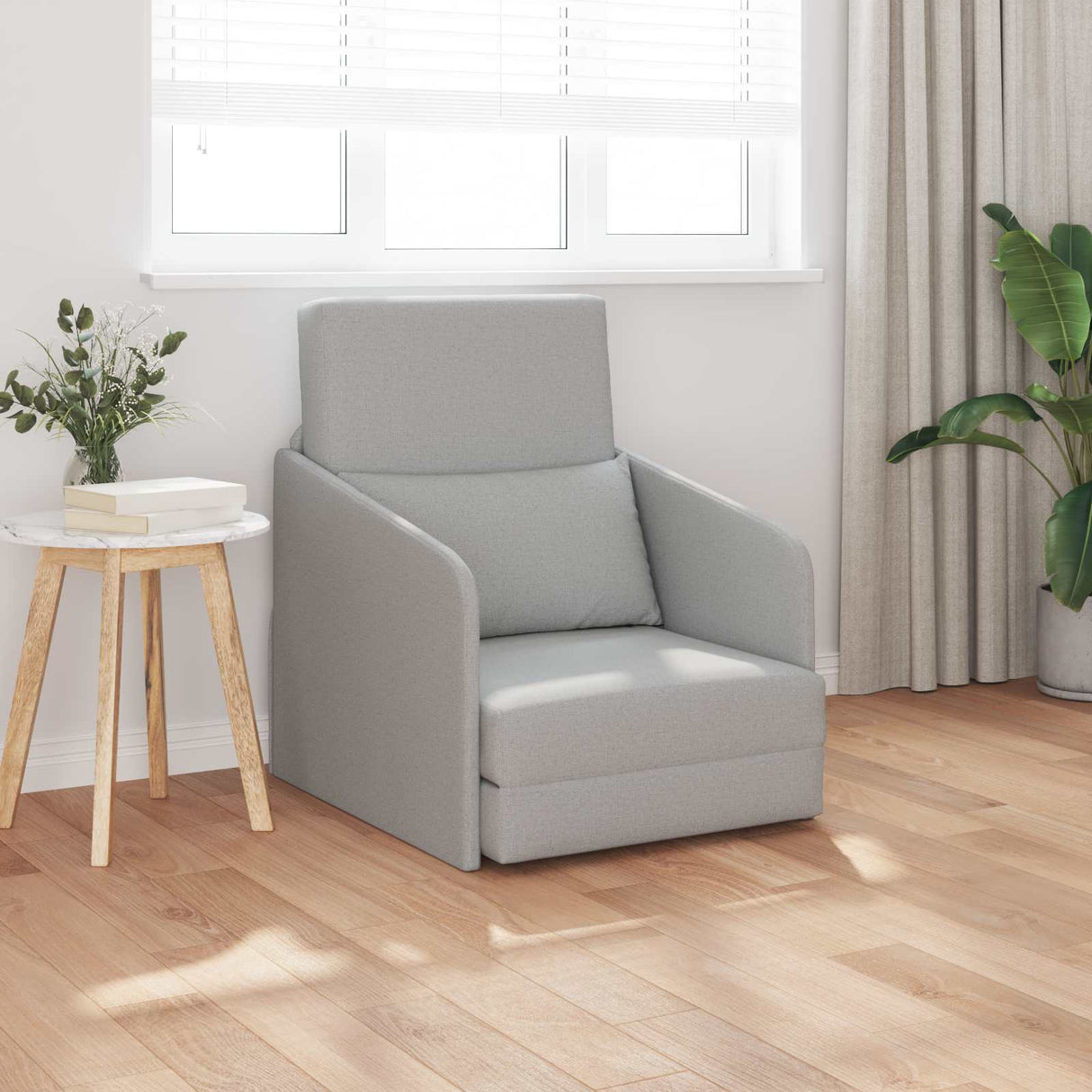 vidaXL Slaapbank 60cm Lichtgrijs Stof