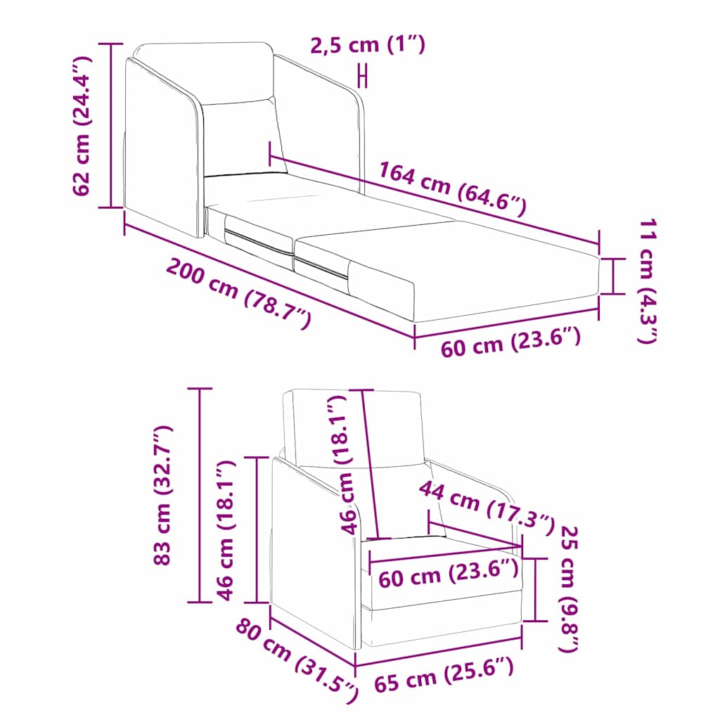 vidaXL Slaapbank Blauw 65 x 80 x 83 cm Fluweel