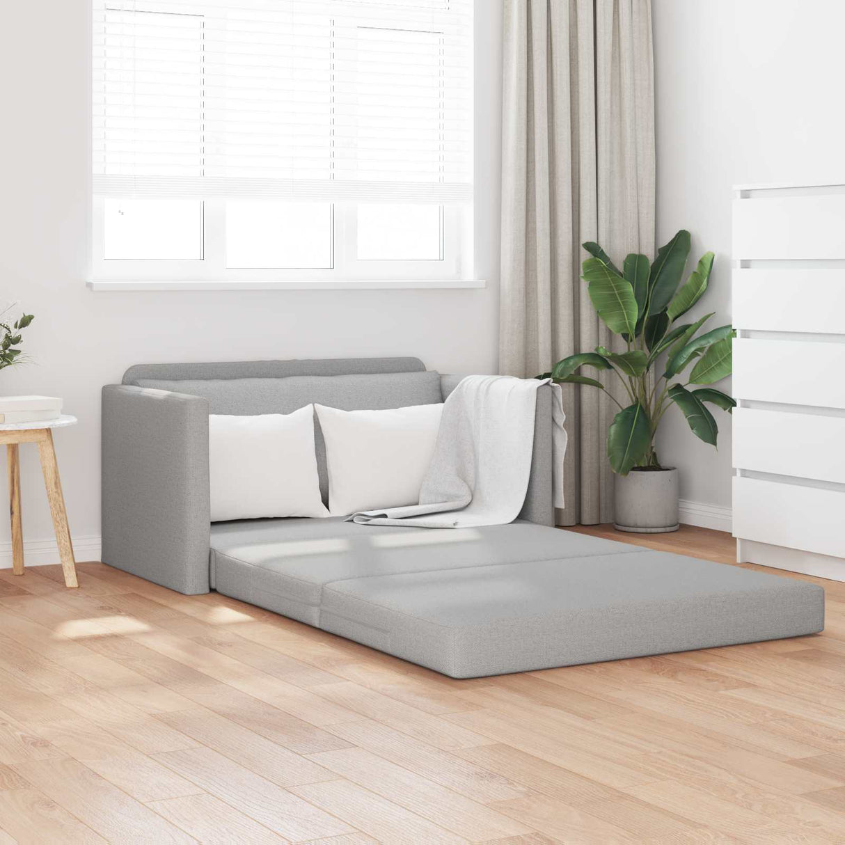 vidaXL Slaapbank 110cm Lichtgrijs Stof