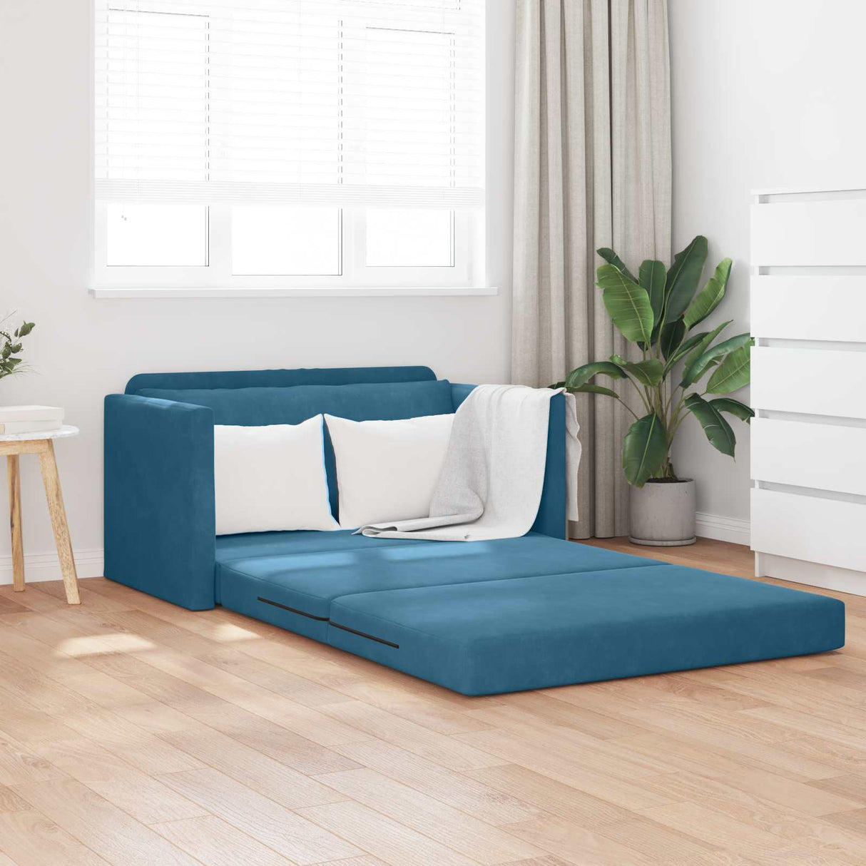 vidaXL Slaapbank 110 cm Bleu Fluweel