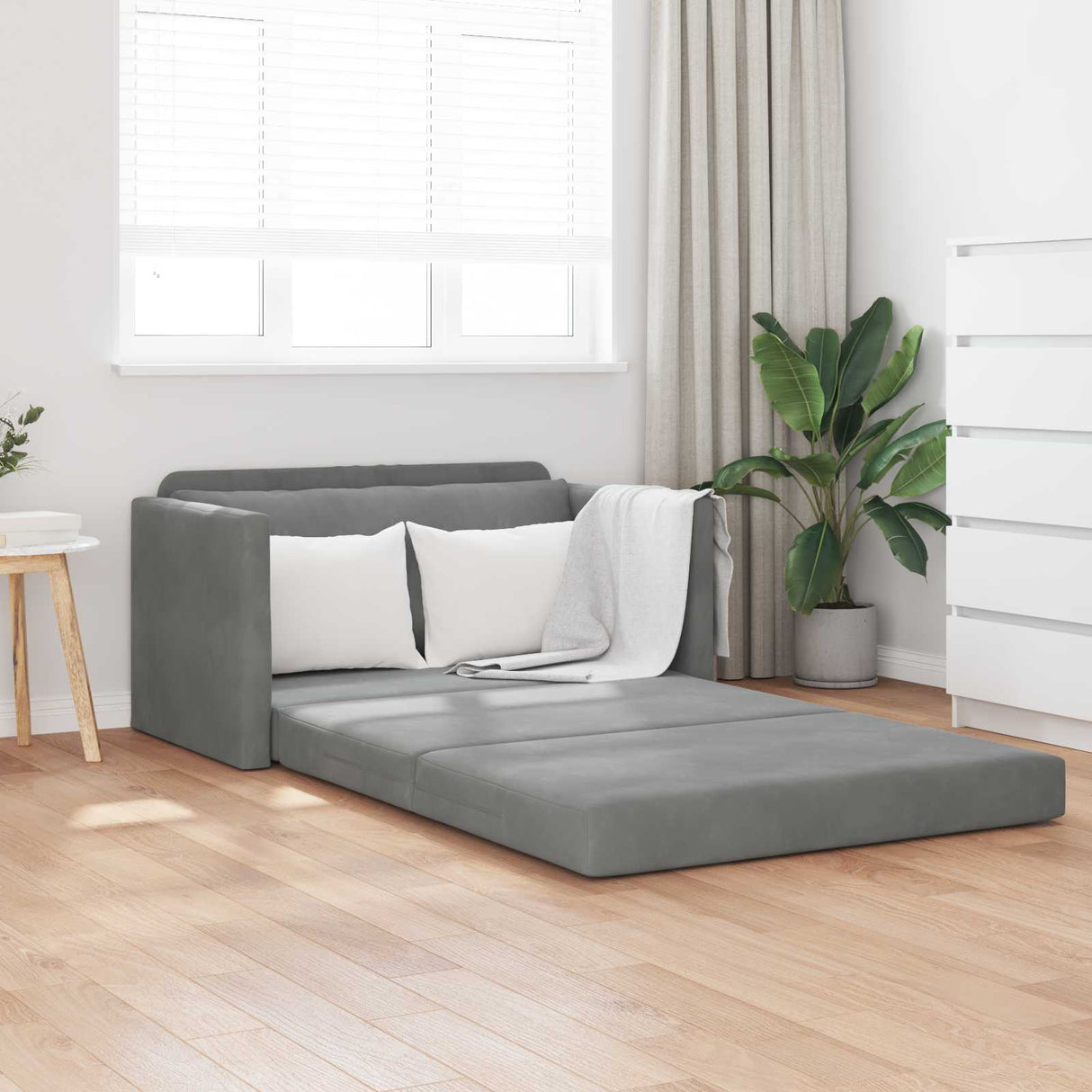 vidaXL Slaapbank 110 cm Bleu Fluweel