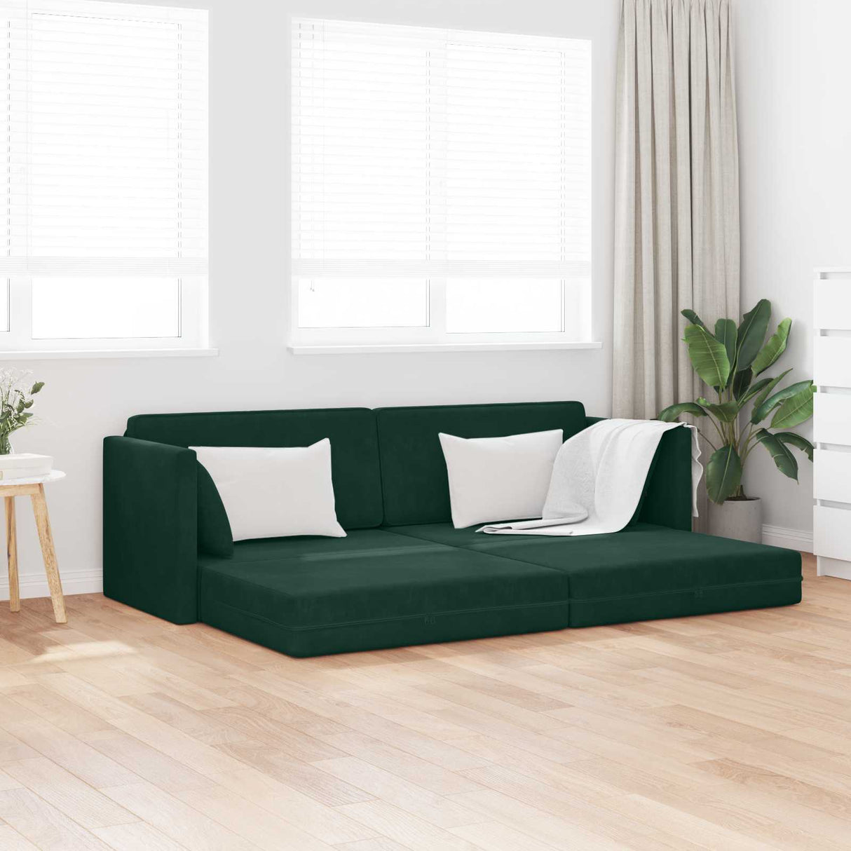 vidaXL Vloerslaapbank 200cm Blauw Fluweel
