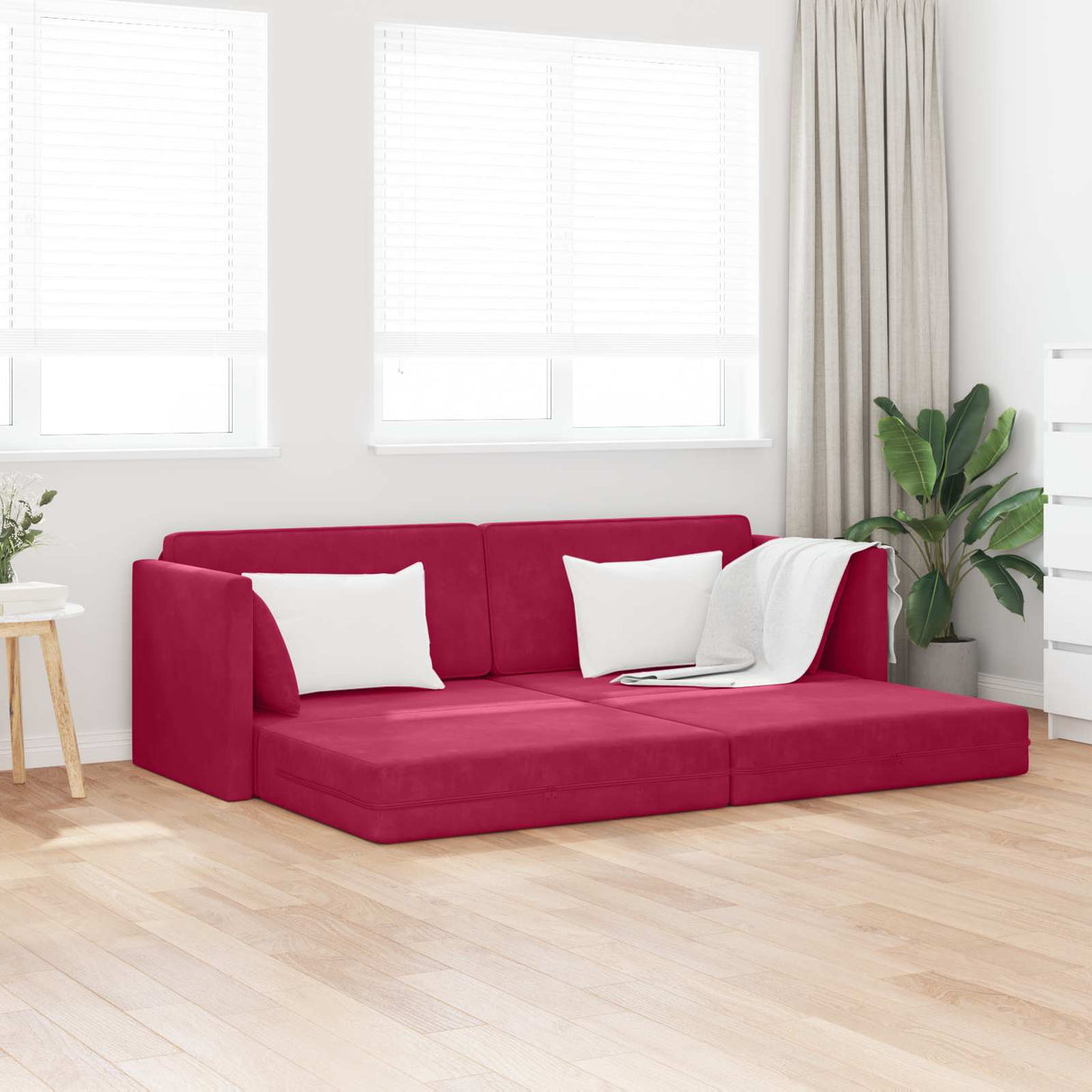 vidaXL Vloerslaapbank 200cm Blauw Fluweel