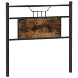 vidaXL Vervangend hoofdbord 75 cm bewerkt hout en staal gerookt eikenkleurig