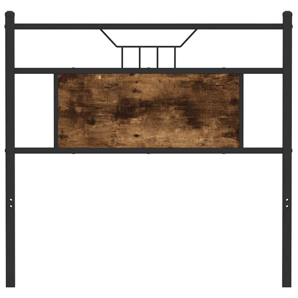vidaXL Vervangend hoofdbord 75 cm bewerkt hout en staal gerookt eikenkleurig