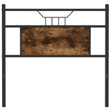 vidaXL Vervangend hoofdbord 75 cm bewerkt hout en staal gerookt eikenkleurig