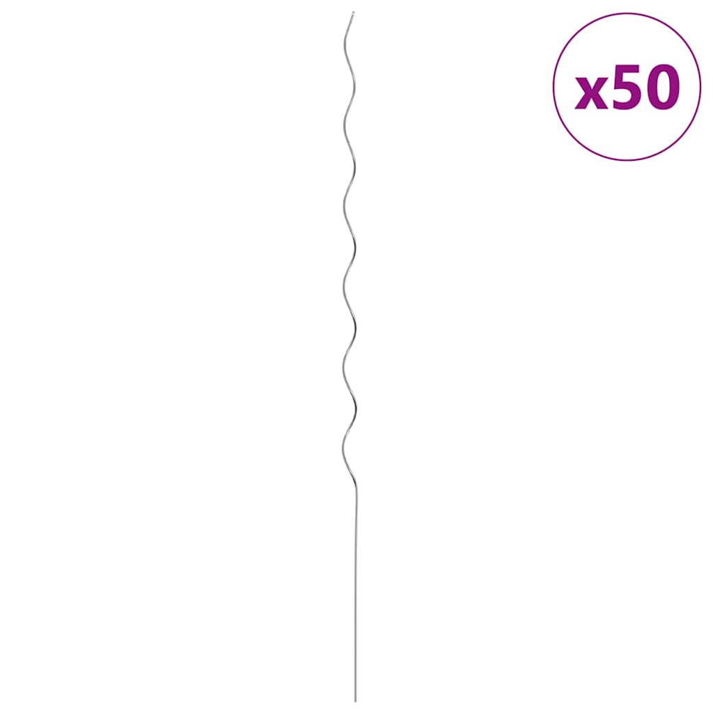 vidaXL Plantondersteuning 50 pcs Zilver 110 x 0.6 x 0.6 cm Staal