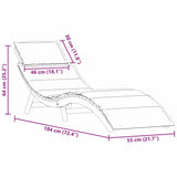 vidaXL Sun Lounger with Cushion Solid Acacia Wood Beige