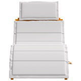 vidaXL Sun Lounger with Cushion Solid Acacia Wood Beige