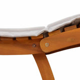 vidaXL Sun Lounger with Cushion Solid Acacia Wood Beige