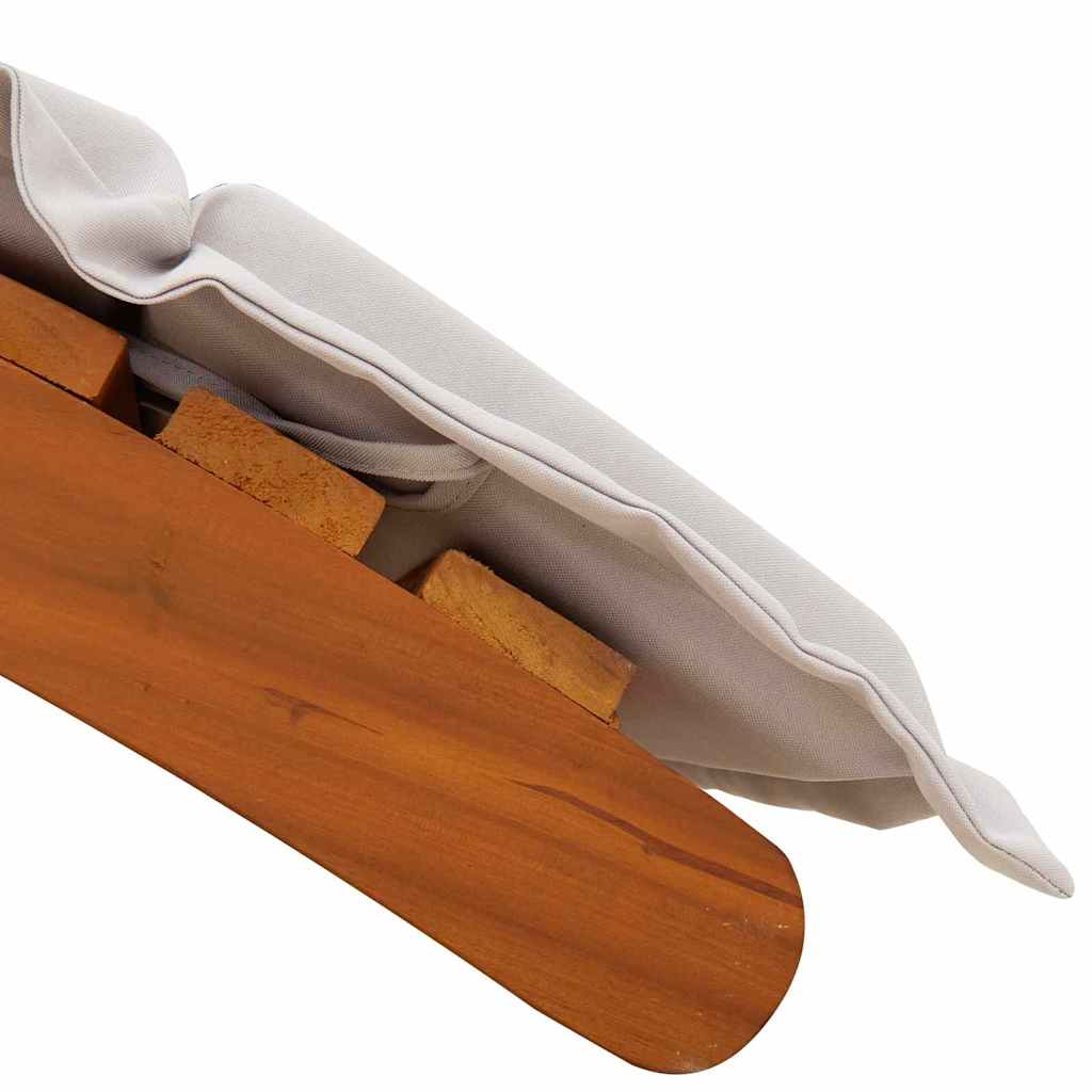 vidaXL Sun Lounger with Cushion Solid Acacia Wood Beige
