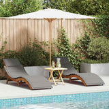 vidaXL Sun Lounger with Cushion Solid Acacia Wood Beige