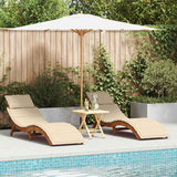 vidaXL Sun Lounger with Cushion Solid Acacia Wood Beige