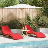vidaXL Sun Lounger with Cushion Solid Acacia Wood Beige