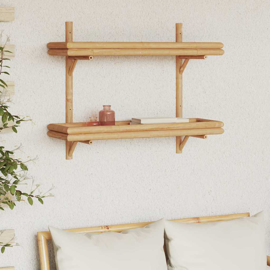 vidaXL Wandplank met plank Wandgemonteerd Bruin 39 x 26 x 60 cm Bamboe
