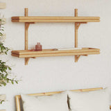 vidaXL Wandplank met plank Wandgemonteerd Bruin 39 x 26 x 60 cm Bamboe
