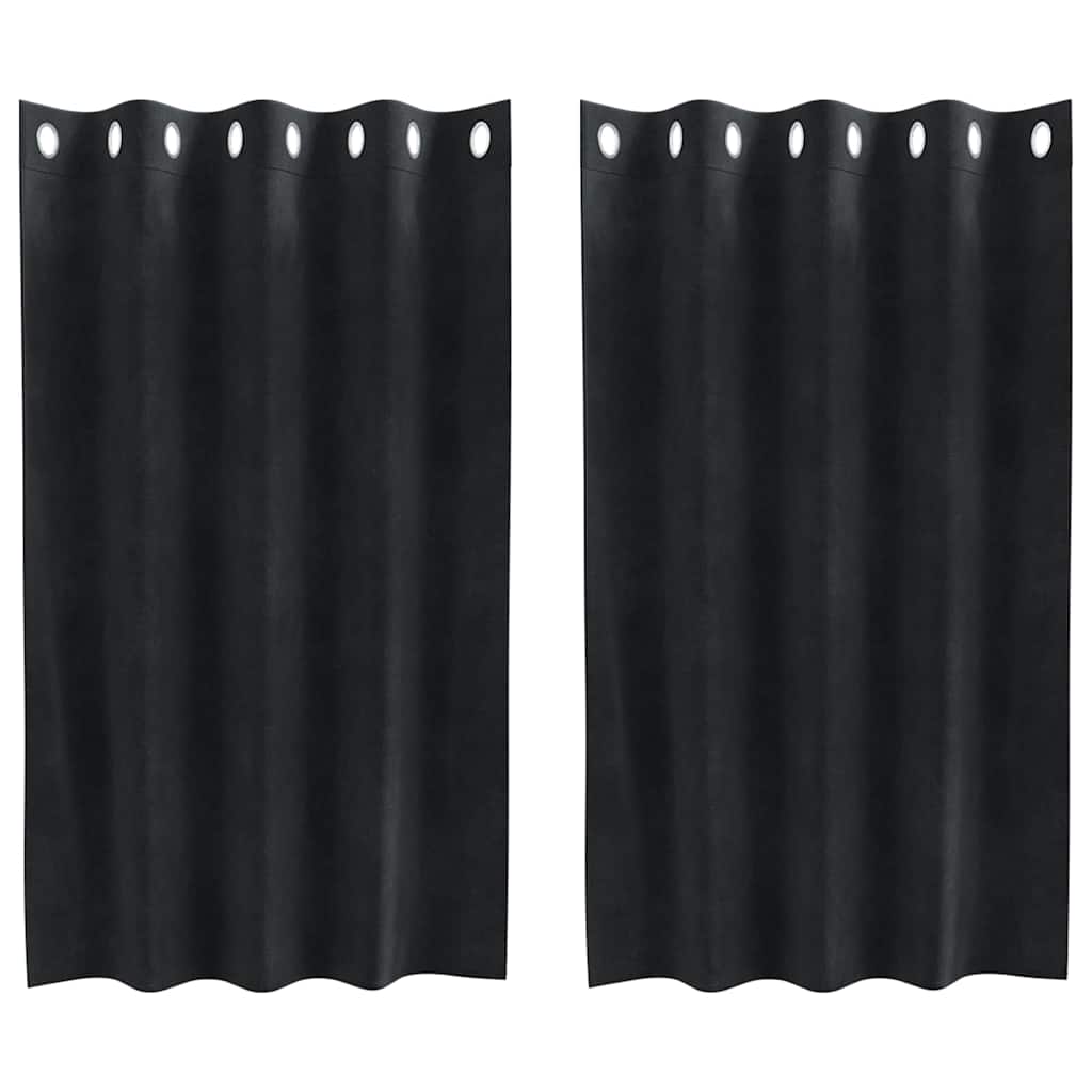 vidaXL Blackout Curtains 2 pcs Black 140 x 140 cm Velvet