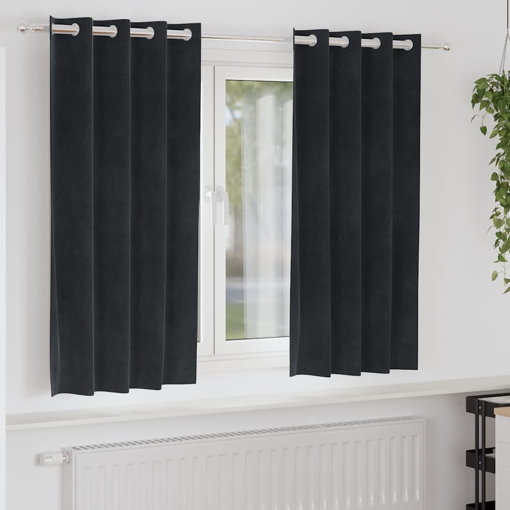 vidaXL Blackout Curtains 2 pcs Black 140 x 140 cm Velvet