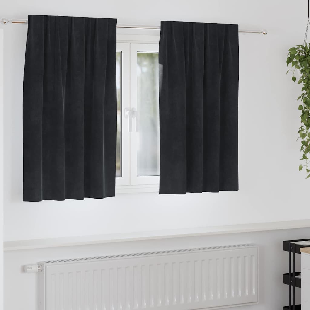 vidaXL Blackout Curtains 2 pcs Black 140 x 140 cm Velvet