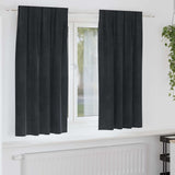 vidaXL Blackout Curtains 2 pcs Black 140 x 140 cm Velvet