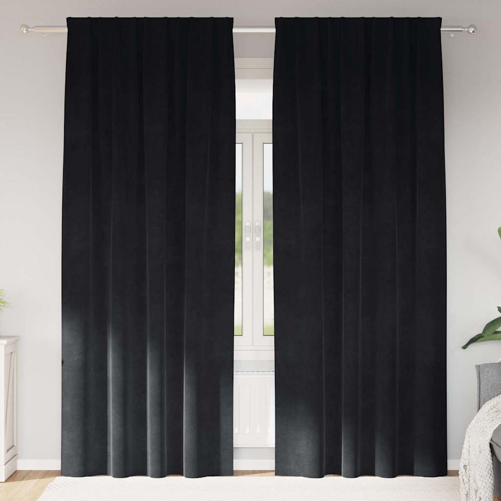 vidaXL Blackout Curtains 2 pcs Black 140 x 140 cm Velvet