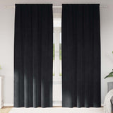 vidaXL Blackout Curtains 2 pcs Black 140 x 140 cm Velvet