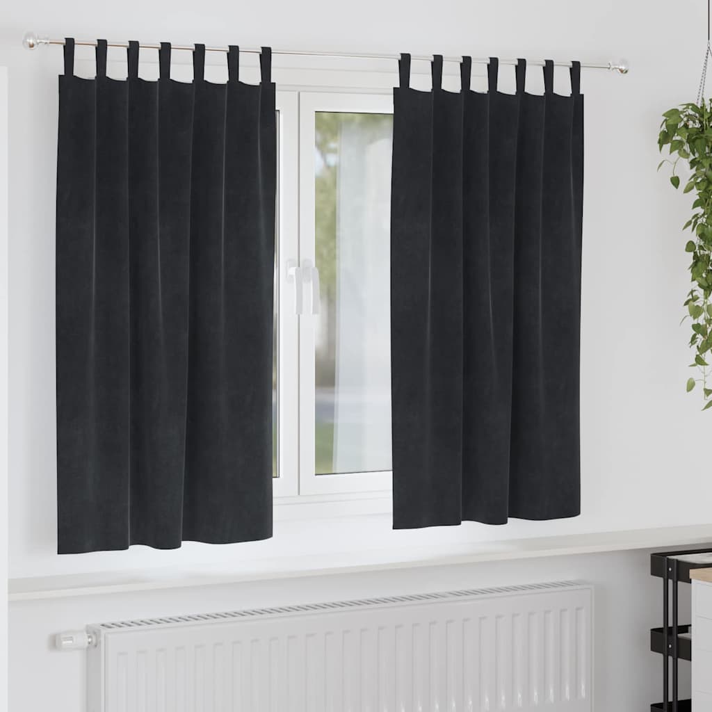 vidaXL Blackout Curtains 2 pcs Black 140 x 140 cm Velvet