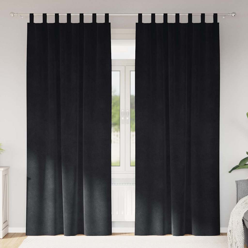 vidaXL Blackout Curtains 2 pcs Black 140 x 140 cm Velvet