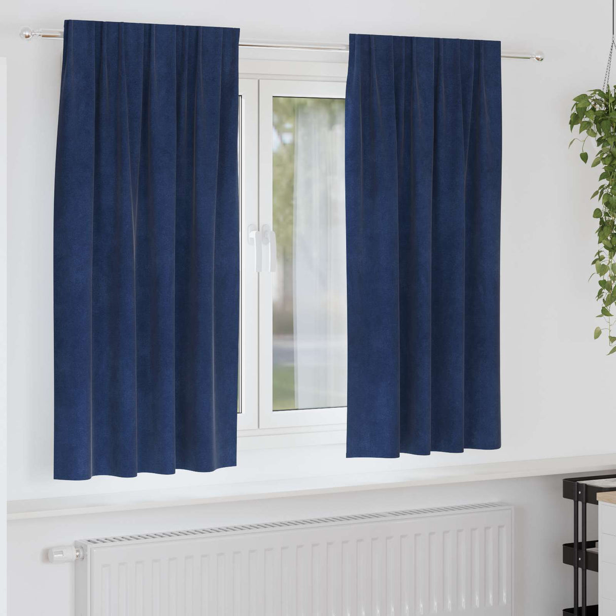 vidaXL Blackout Curtains 2 pcs Black 140 x 140 cm Velvet