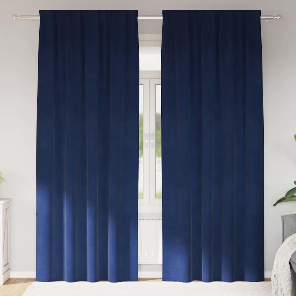 vidaXL Blackout Curtains 2 pcs Black 140 x 140 cm Velvet